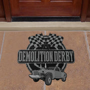 Custom shaped demolition derby door mat