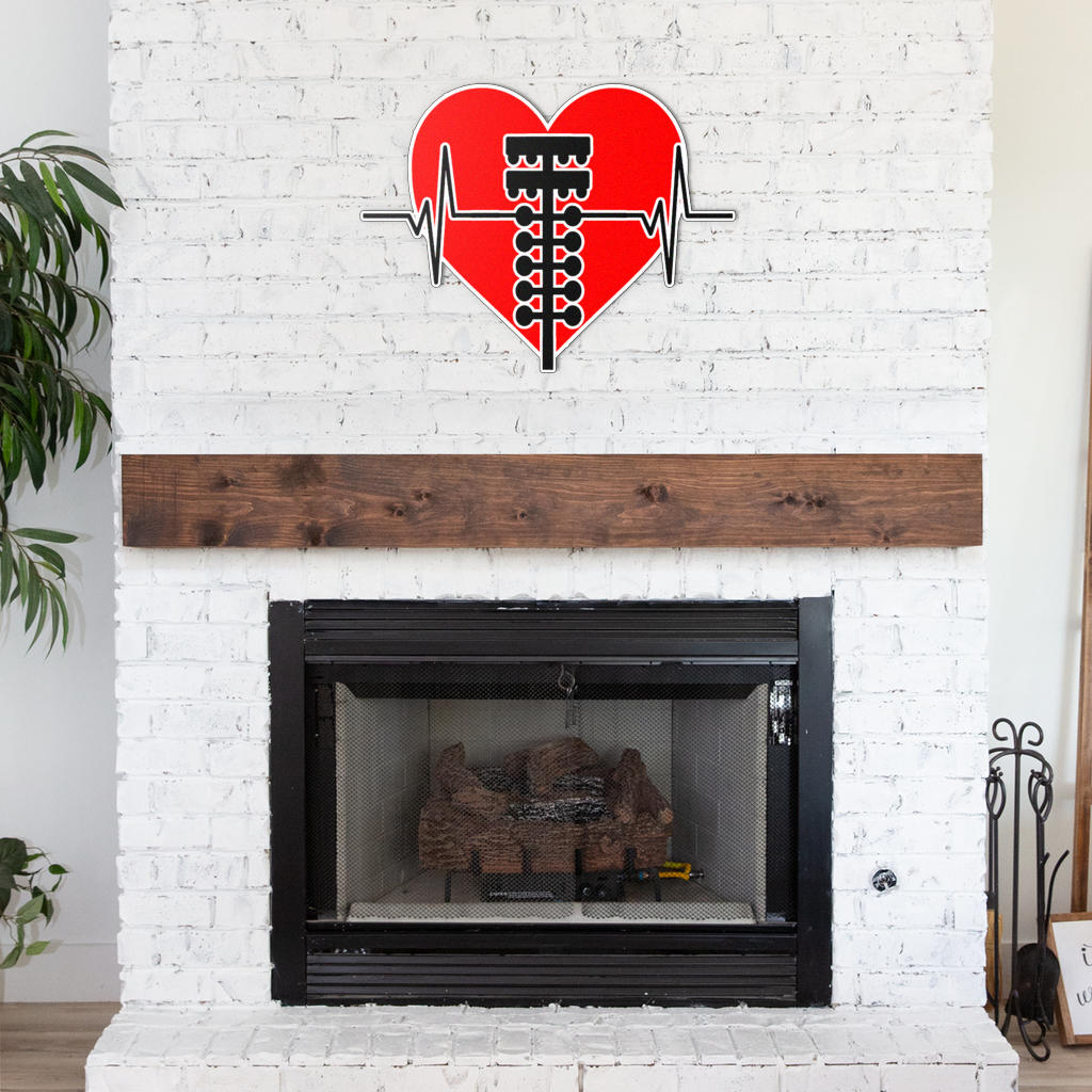 Drag Racing Heartbeat Metal Sign