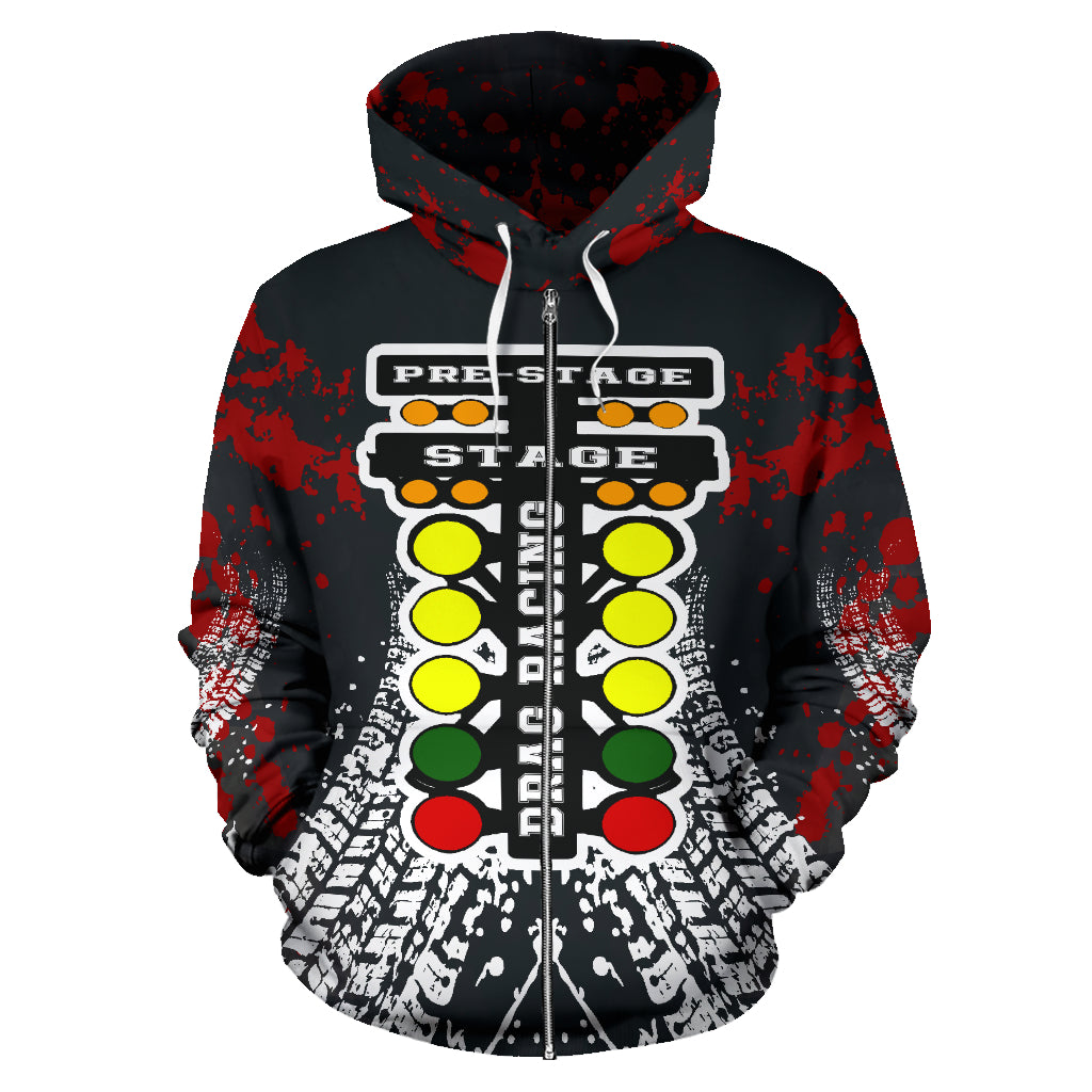Drag Racing Zip Up Hoodie
