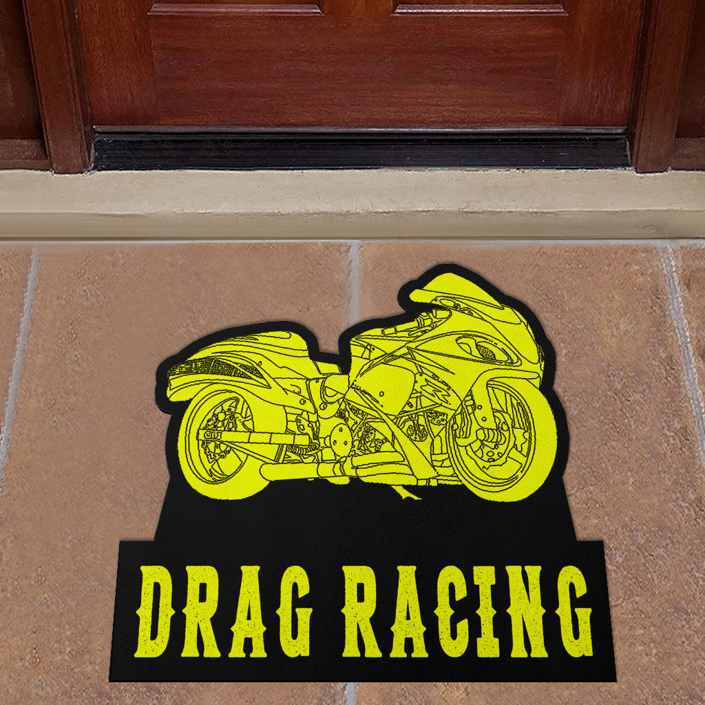 Custom Shaped Drag Racing Bike Door Mat