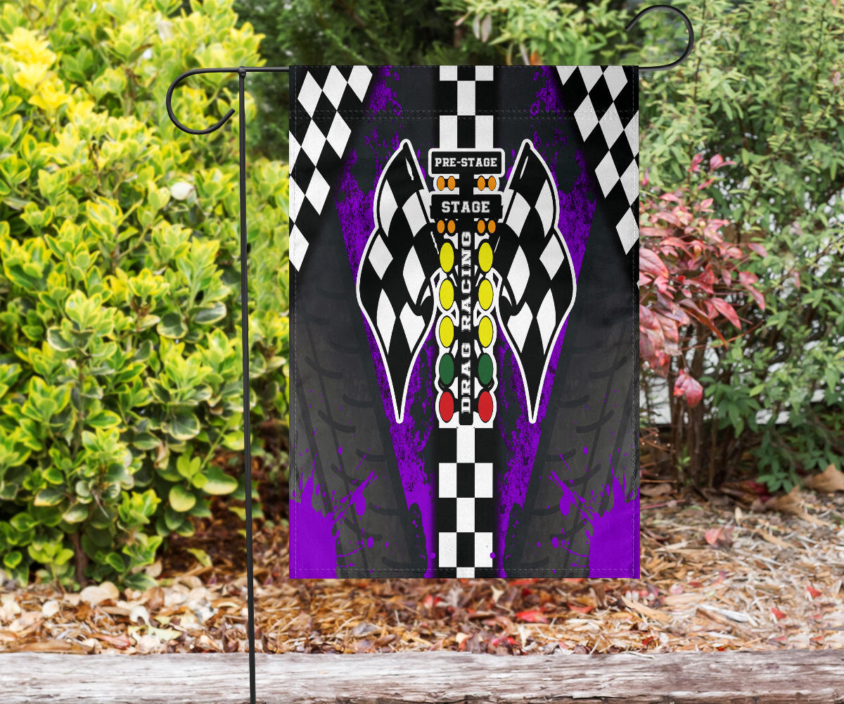 Drag Racing Maroon Flag High Tops White