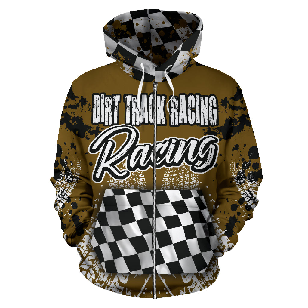 Dirt Track Racing Zip Up Hoodie RBNM