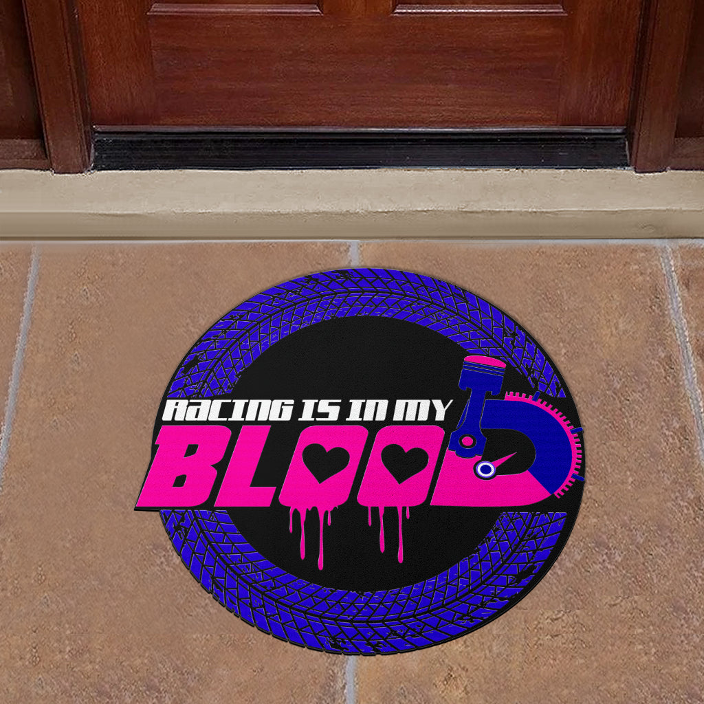 Racing Is In My Blood Custom Shaped Door Mat