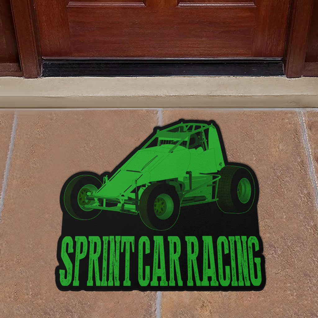 Custom shaped sprint car non-wing door mat