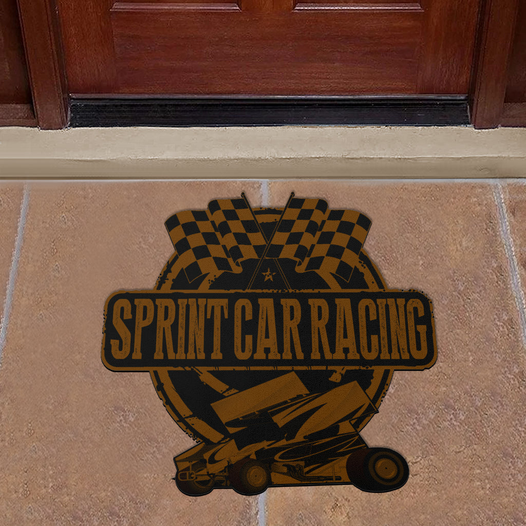 Custom shaped sprint car door mat