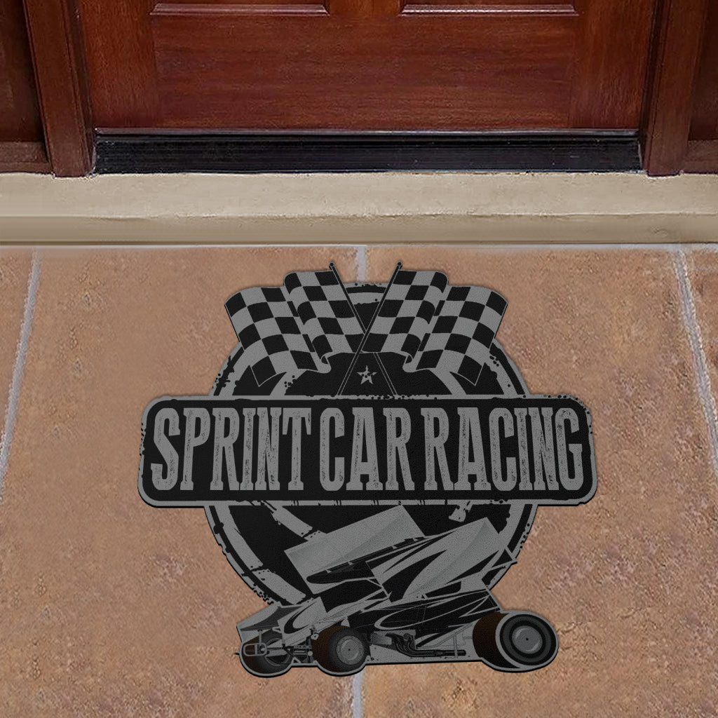 Custom shaped sprint car door mat