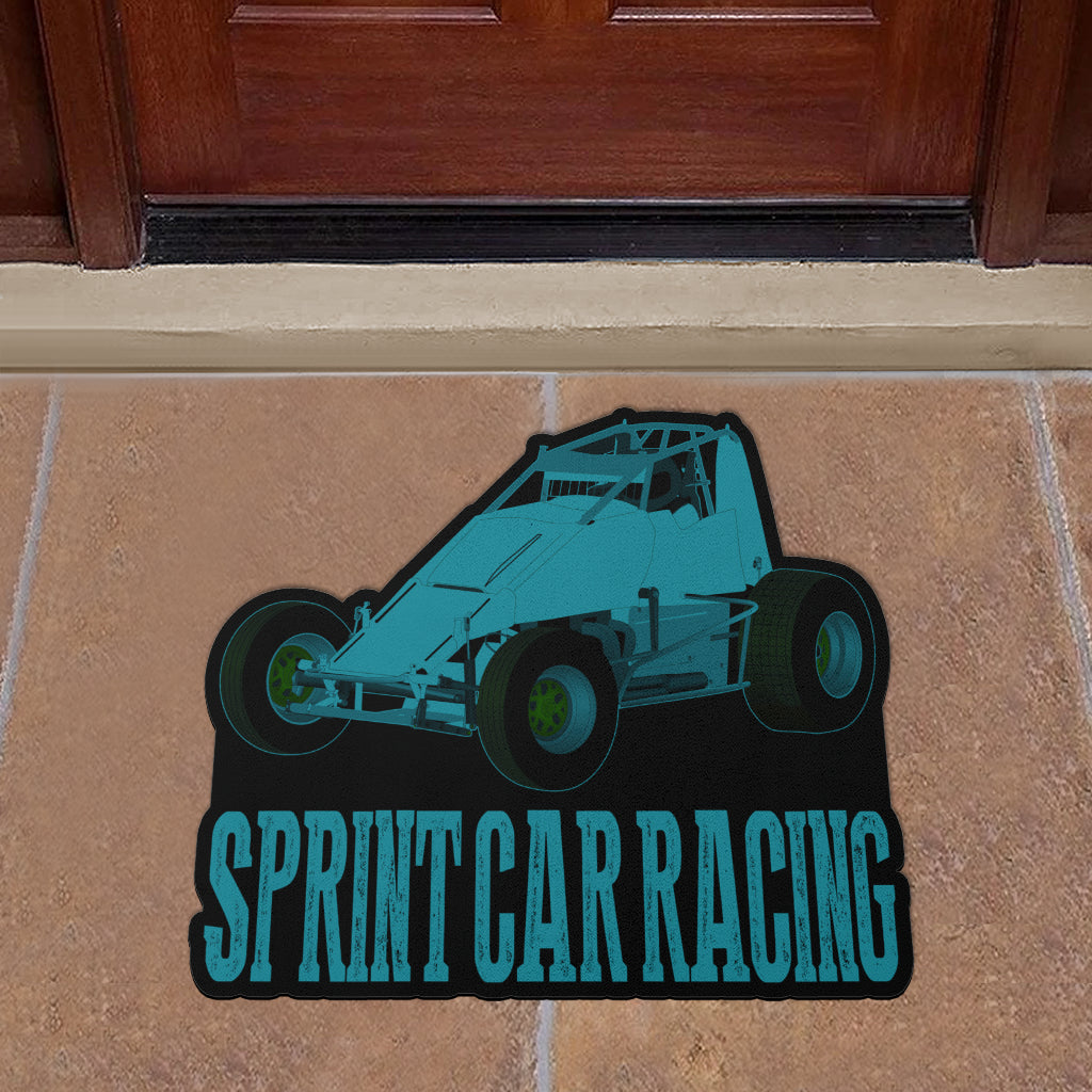 Custom shaped sprint car non-wing door mat