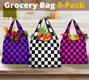 Racing Checkered Grocery Bags
