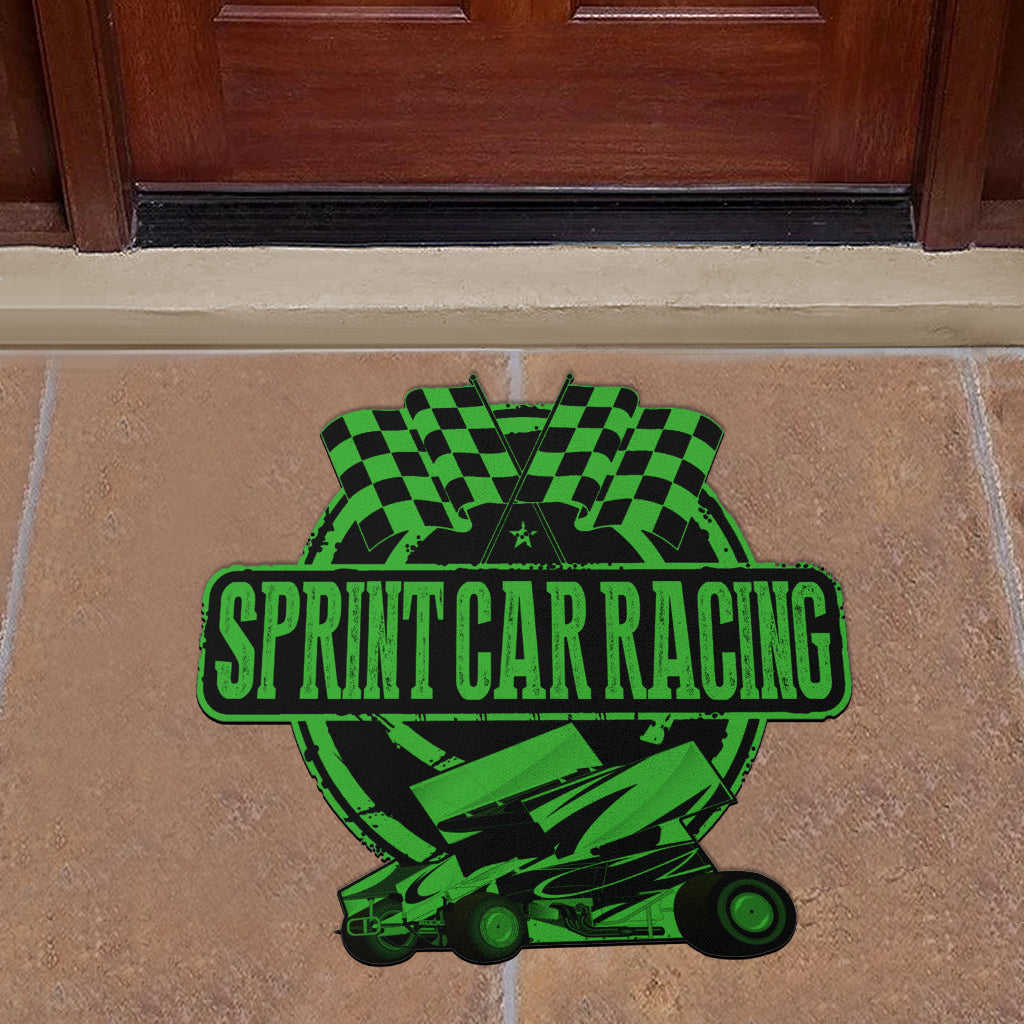 Custom shaped sprint car door mat