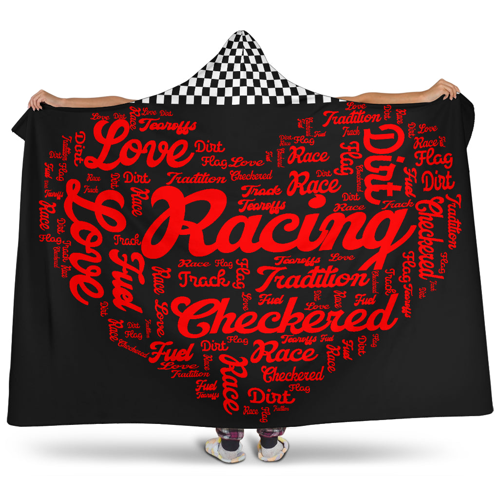 Love Dirt Track Racing Hooded Blanket