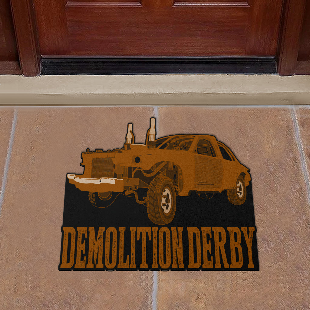 Custom shaped demolition derby door mat