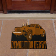 Custom shaped demolition derby door mat