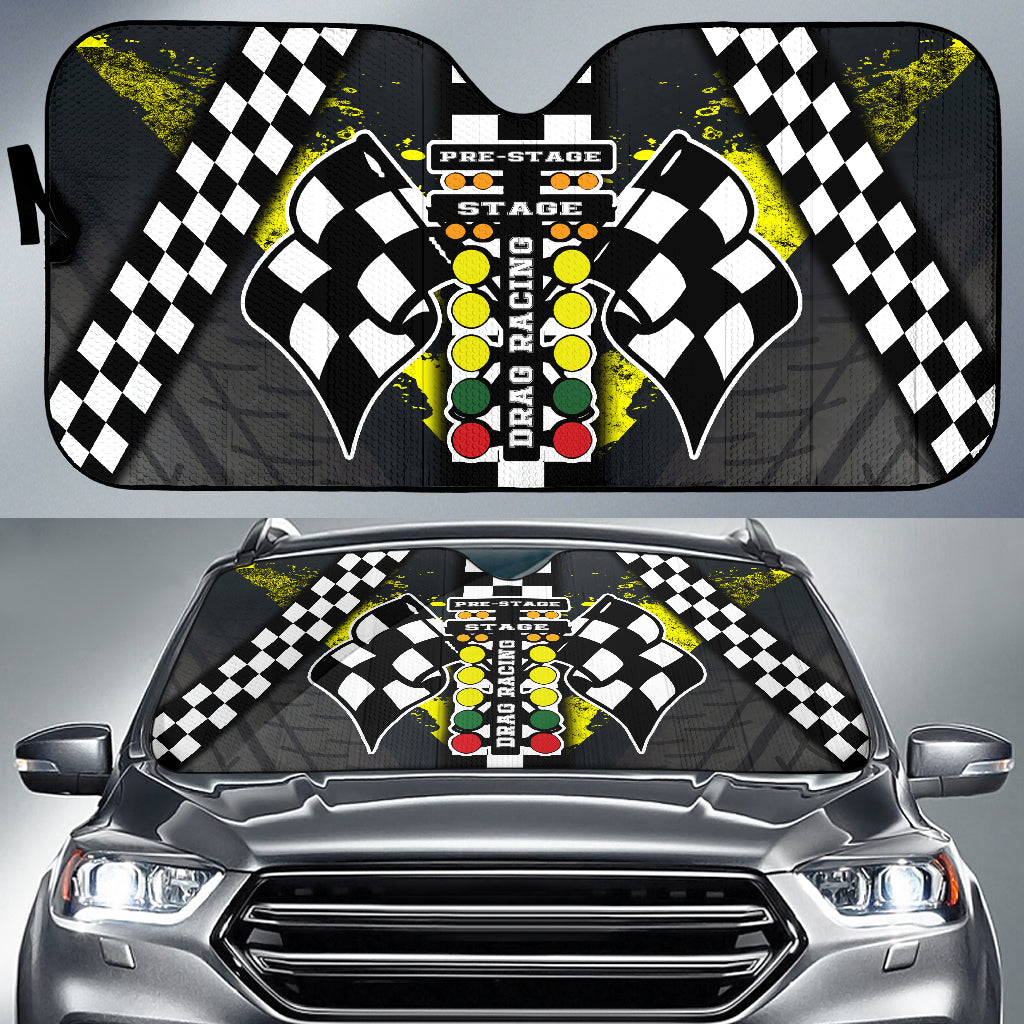 Drag Racing Windshield Sun Shade Yellow (ABOUT 2 WEEKS DELIVERY)