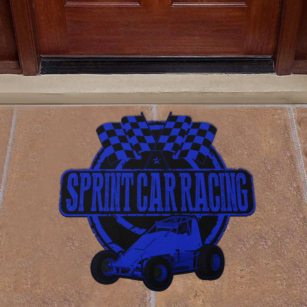 Custom shaped sprint car non-wing door mat