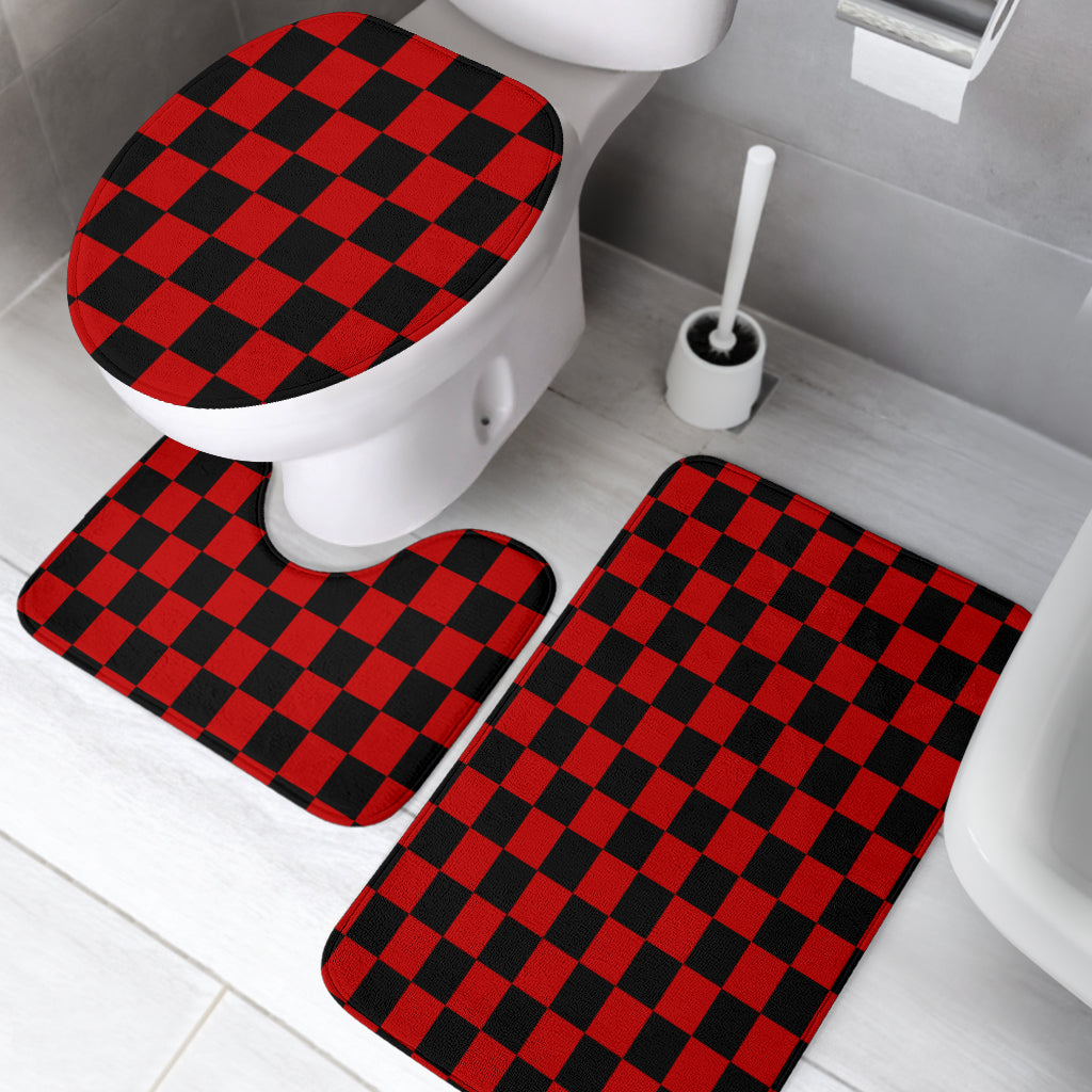 Racing Checkered Bathroom Set Red