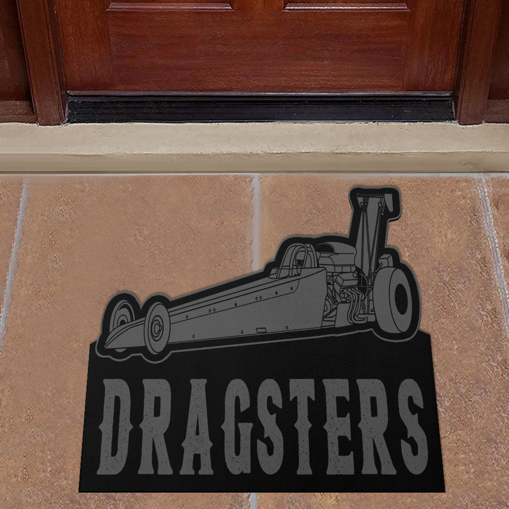Custom Shaped Dragster Door Mat Grey