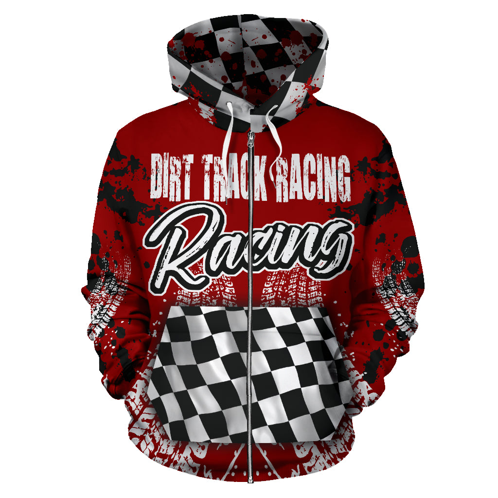 Dirt Track Racing Zip Up Hoodie RBNR