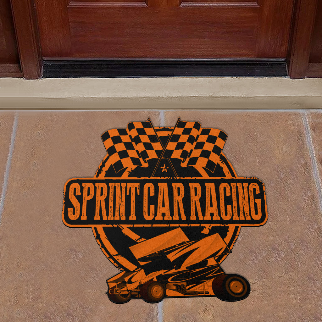 Custom shaped sprint car door mat