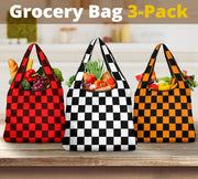 Racing Checkered Grocery Bags