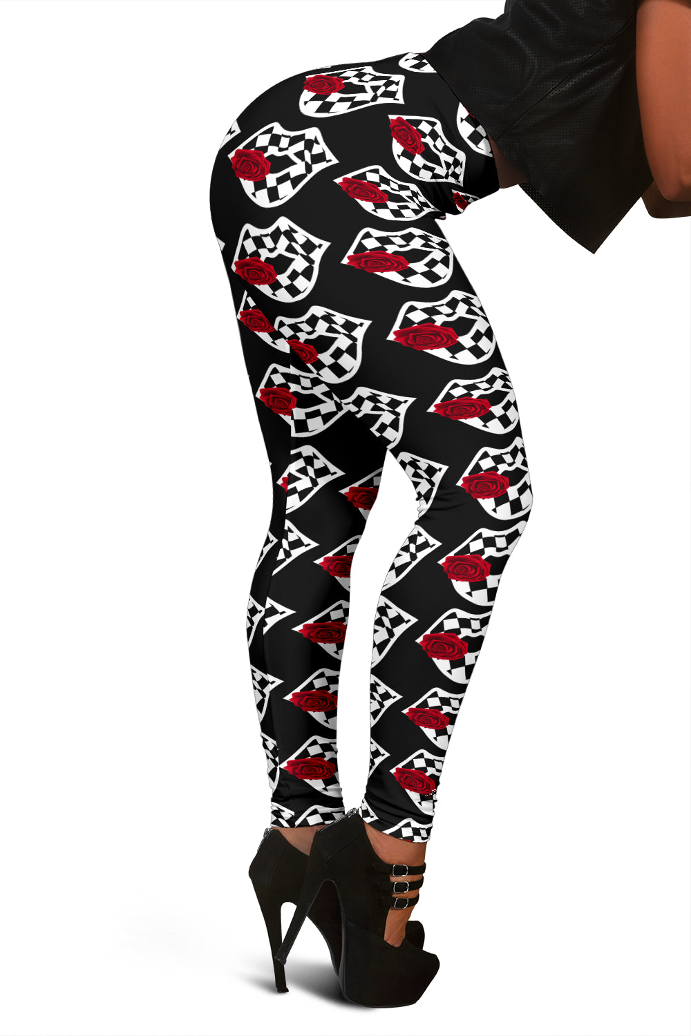 racing checkered Leggings