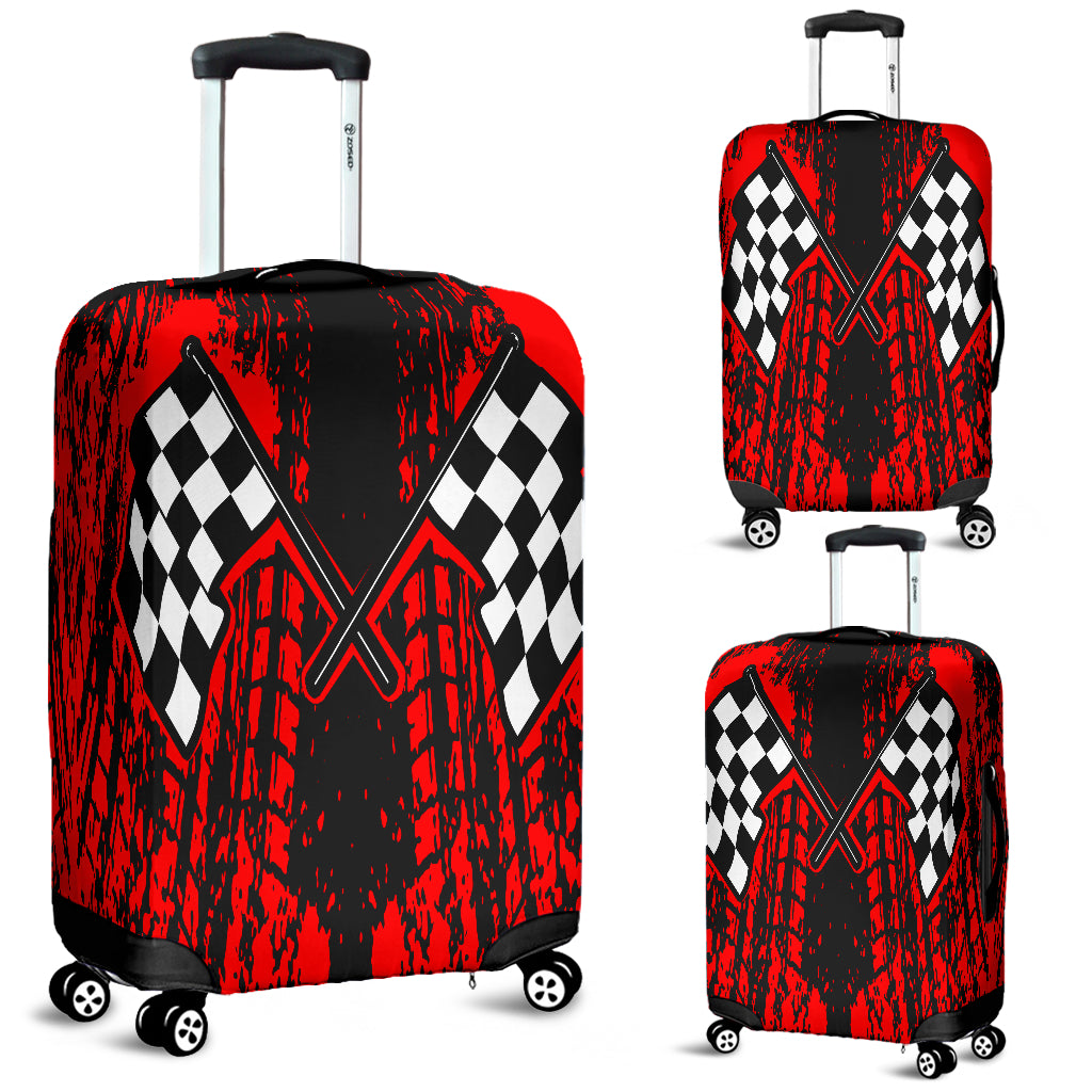 Dirt Racing Luggage Cover Red