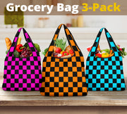 Racing Checkered Grocery Bags