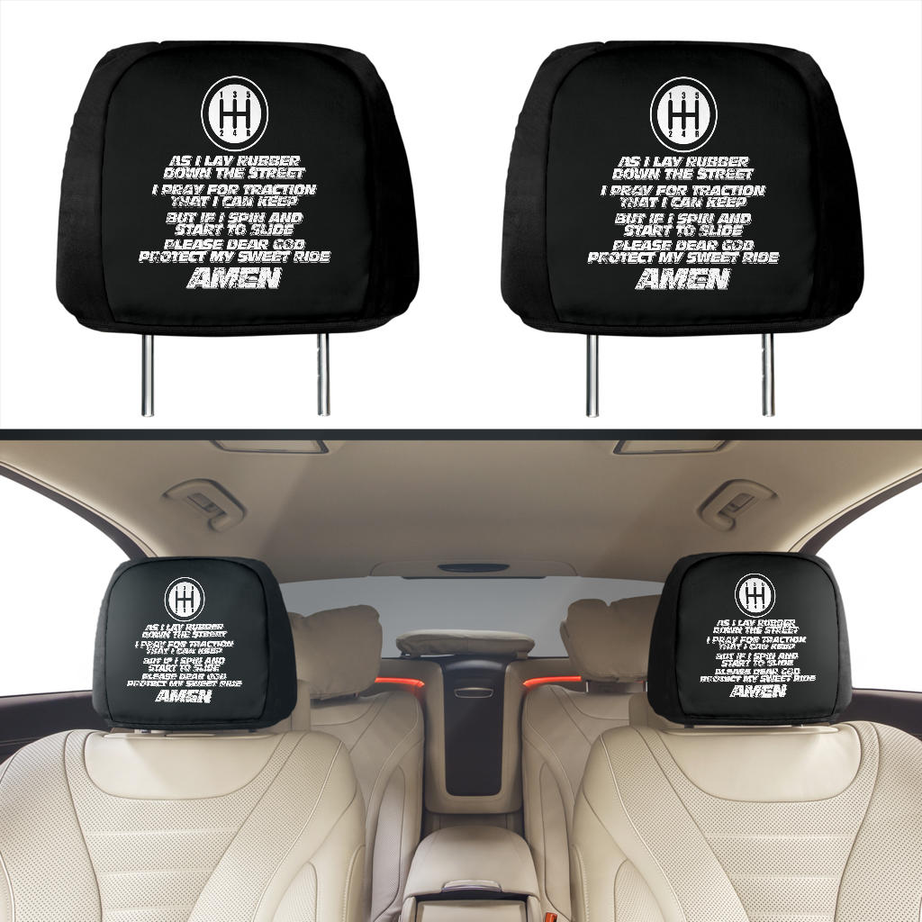 Racer's Prayer Car Seat Headrest Covers