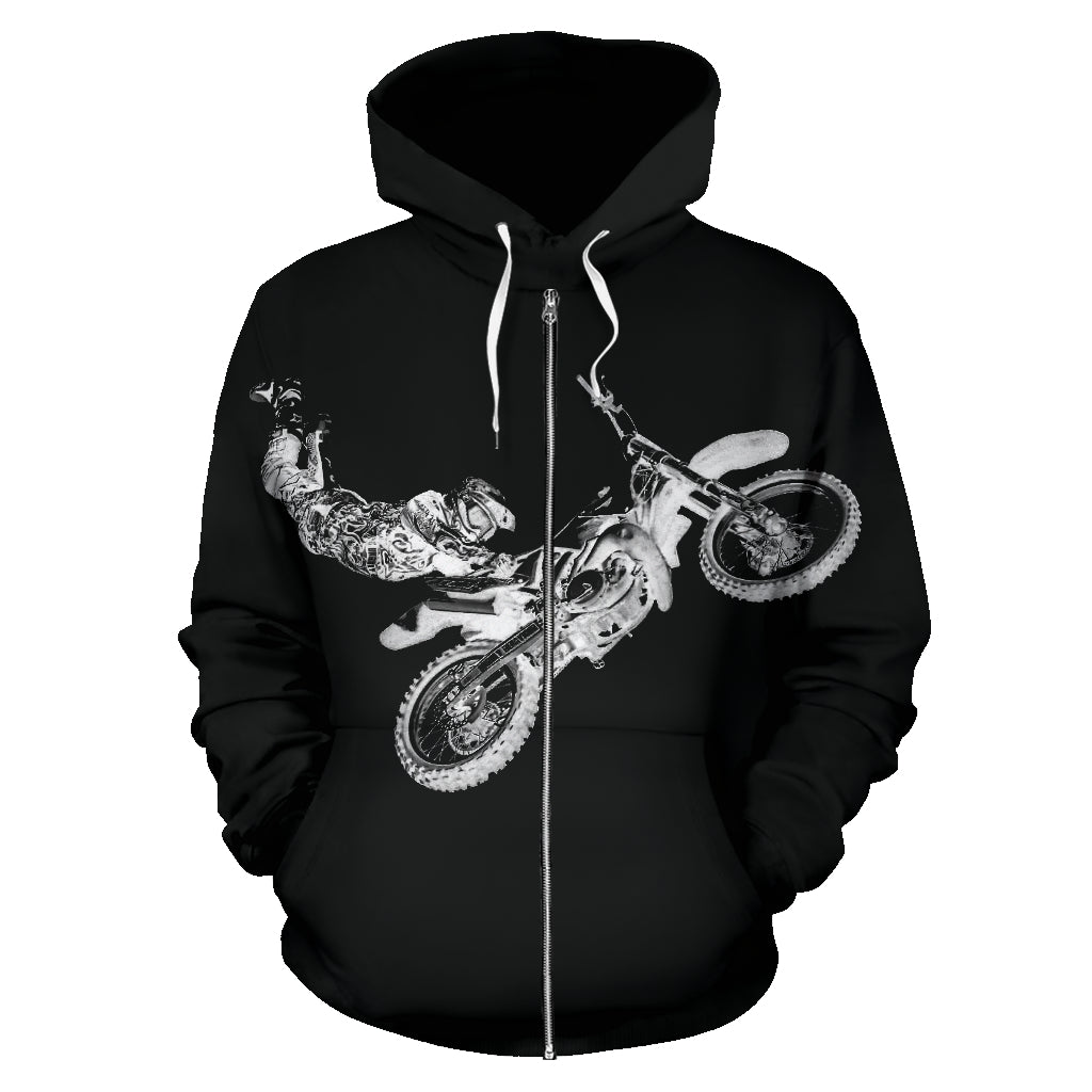 Motocross All Over Zip Up Hoodie