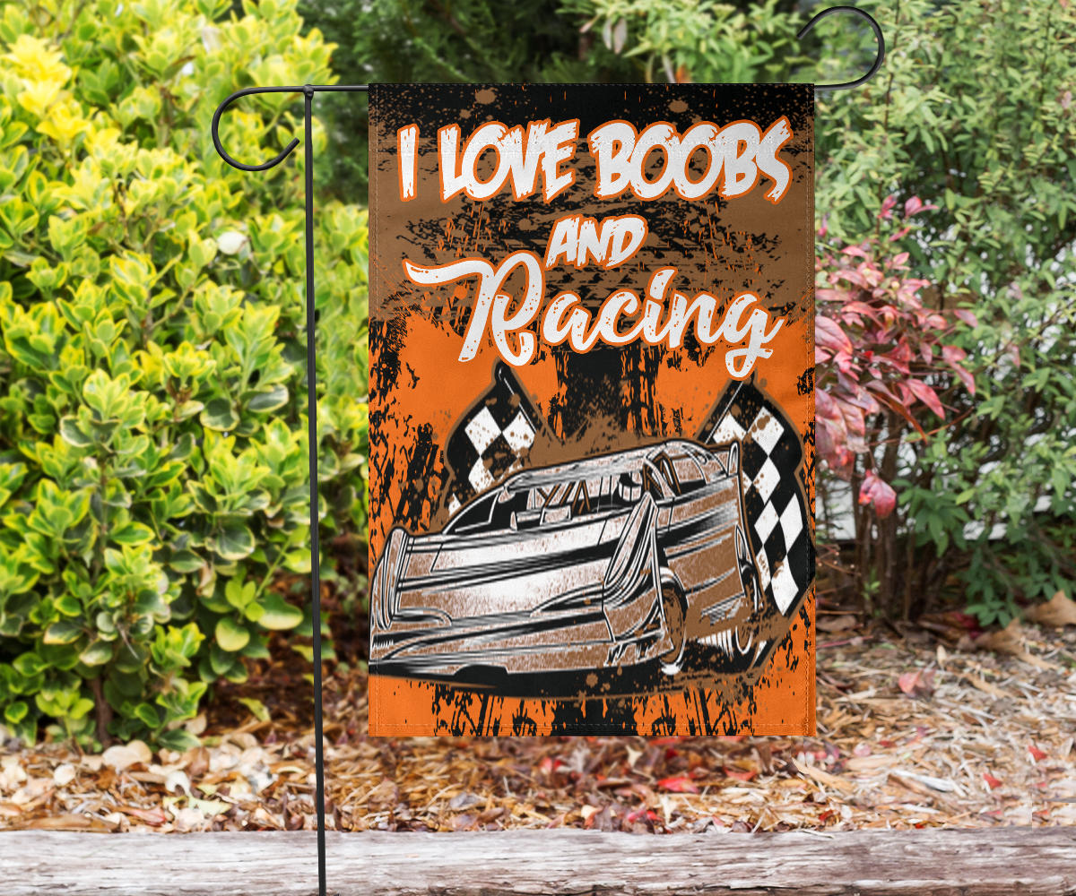 I Love Boobs And Racing Late Model Flag