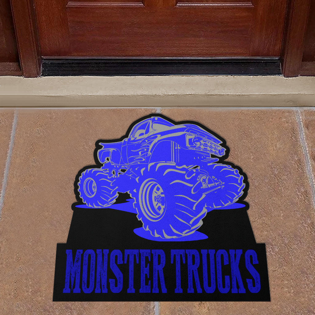 Custom Shaped Monster Trucks Door Mat