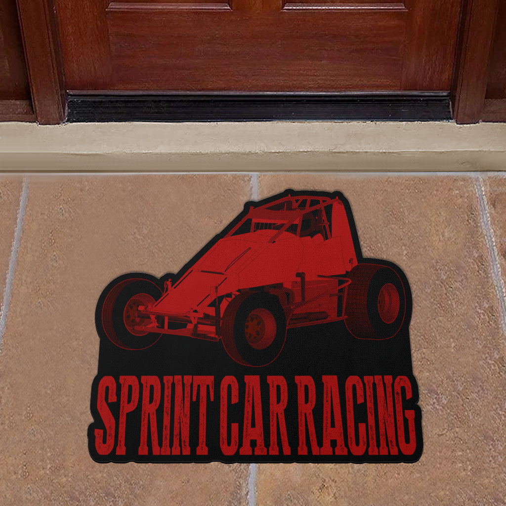 Custom shaped sprint car non-wing door mat