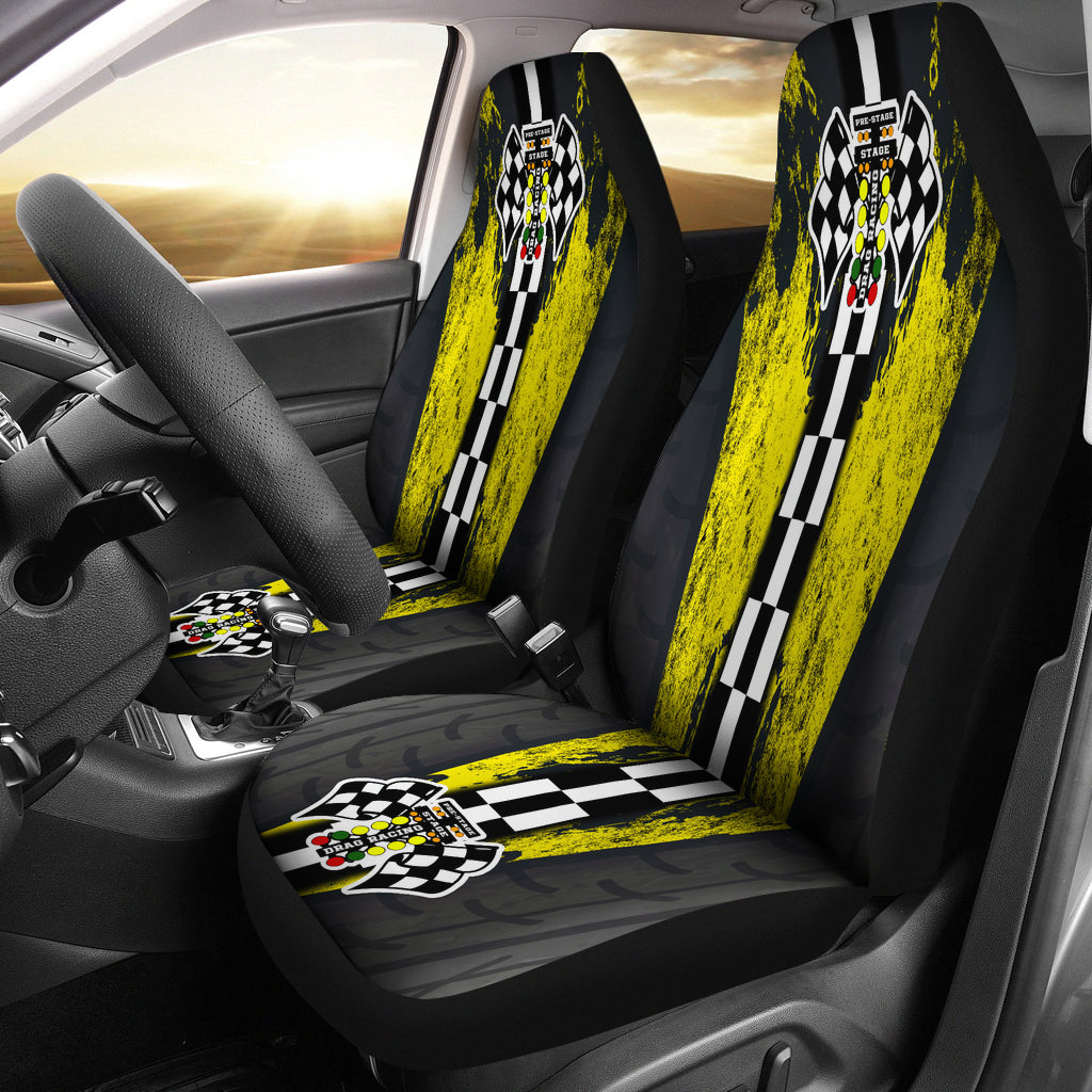 Drag Racing Seat Covers Yellow (Set of 2)