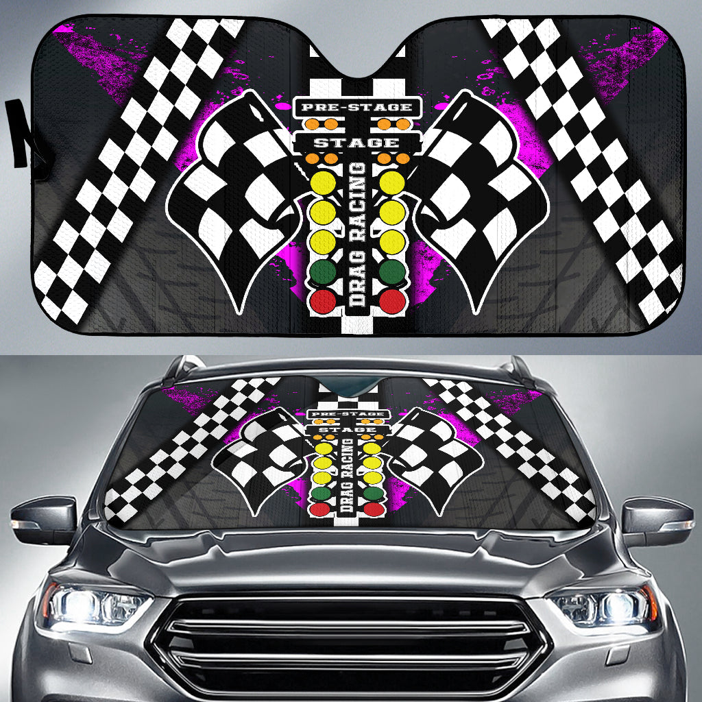 Drag Racing Windshield Sun Shade Pink