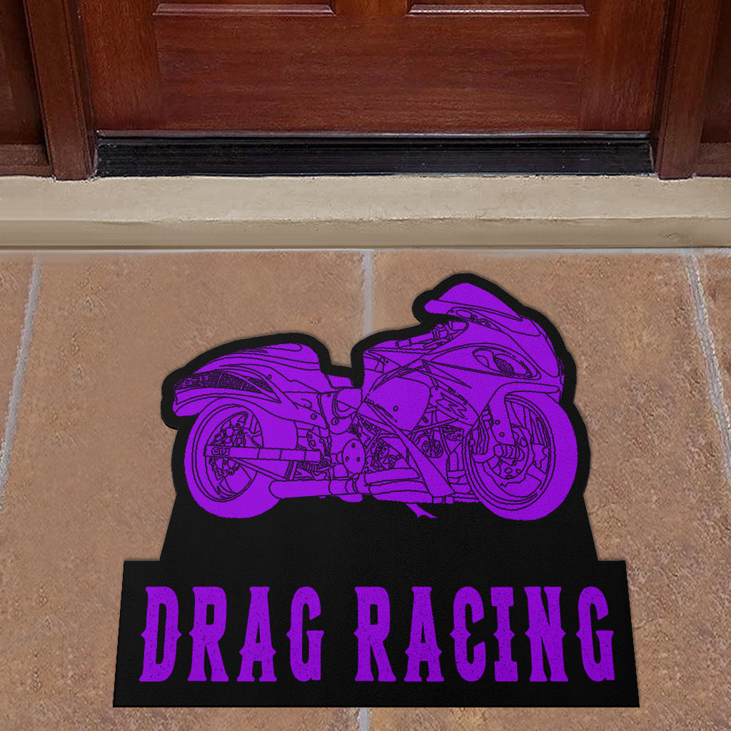 Custom Shaped Drag Racing Bike Door Mat