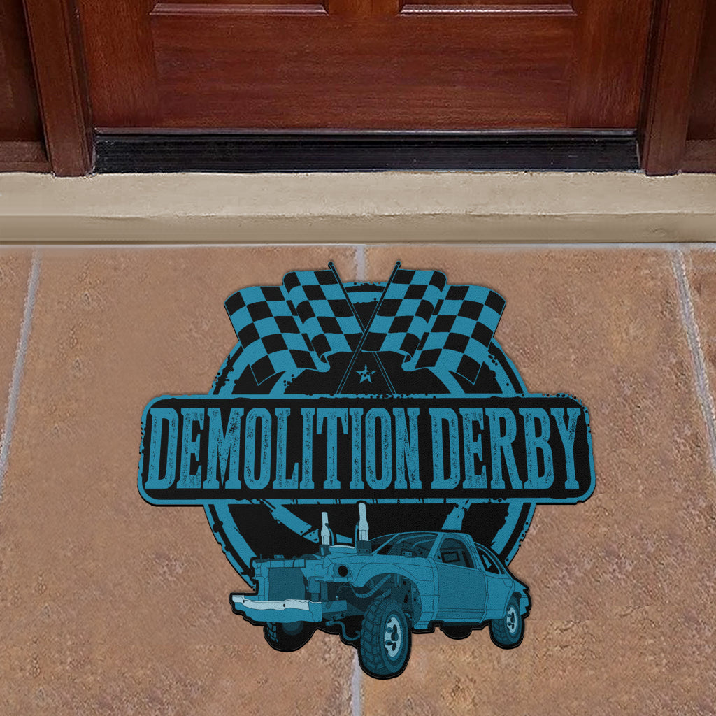 Custom shaped demolition derby door mat