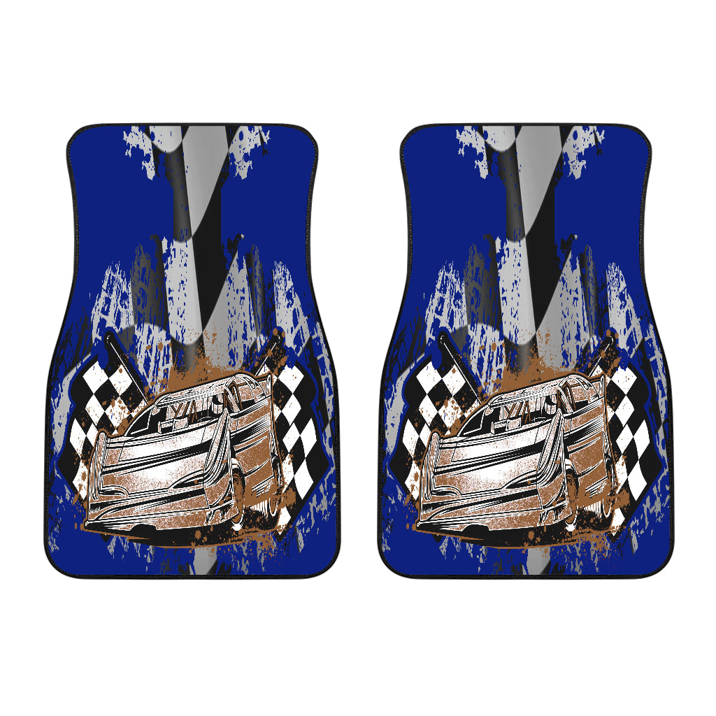 2 Front Dirt Racing Late Model Blue Car Mats