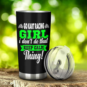 go kart racing girl tumbler