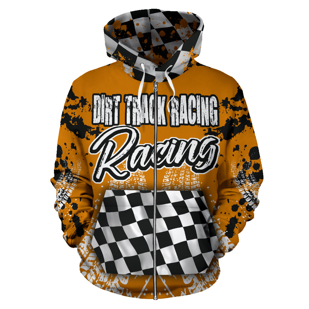 Dirt Track Racing Zip Up Hoodie RBNO
