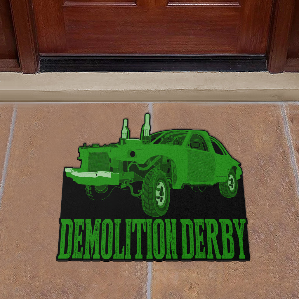 Custom shaped demolition derby door mat