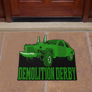 Custom shaped demolition derby door mat