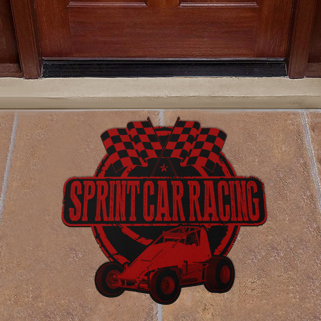 Custom shaped sprint car non-wing door mat