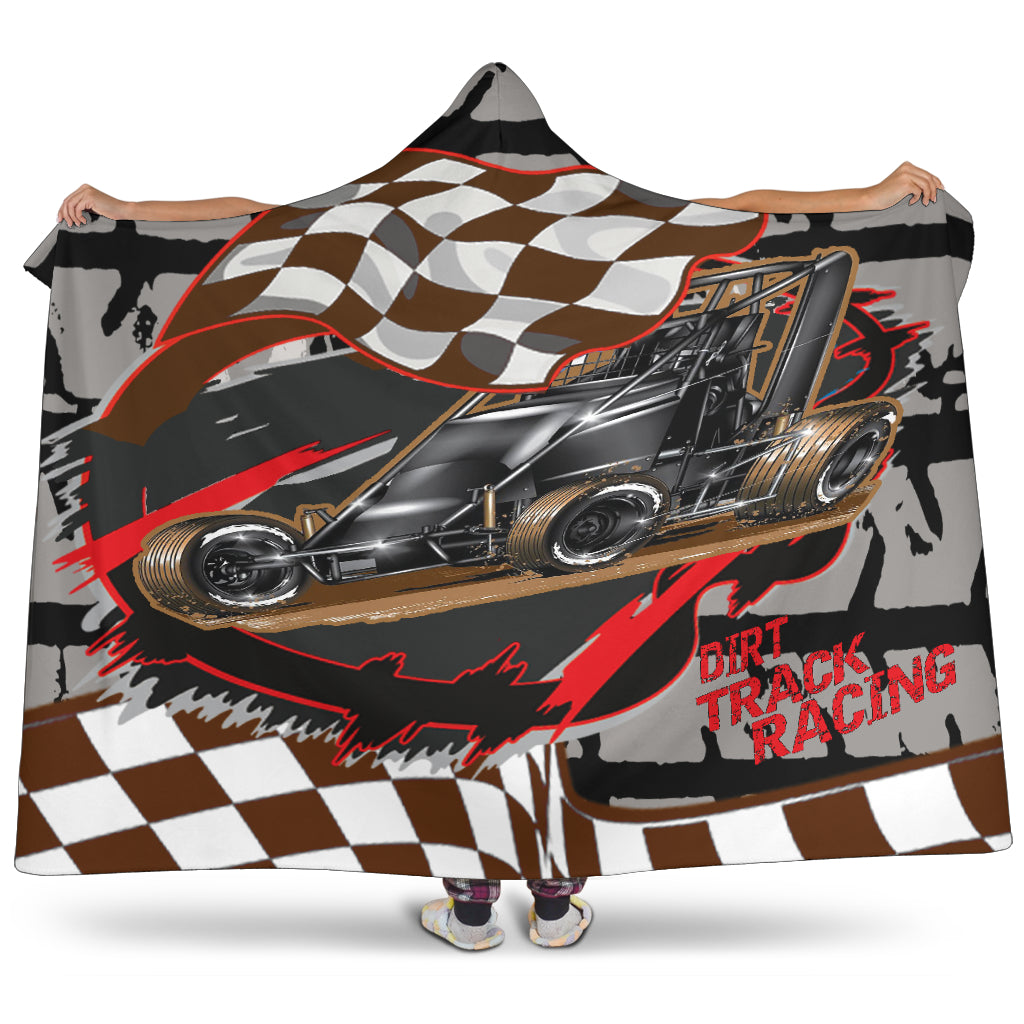 Dirt Racing Non Wing Hooded Blanket