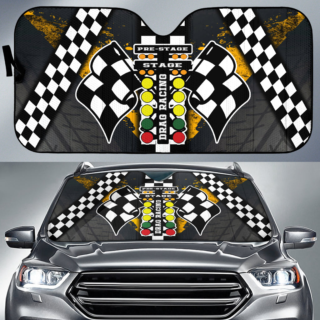 Drag Racing Windshield Sun Shade Orange (ABOUT 2 WEEKS DELIVERY)