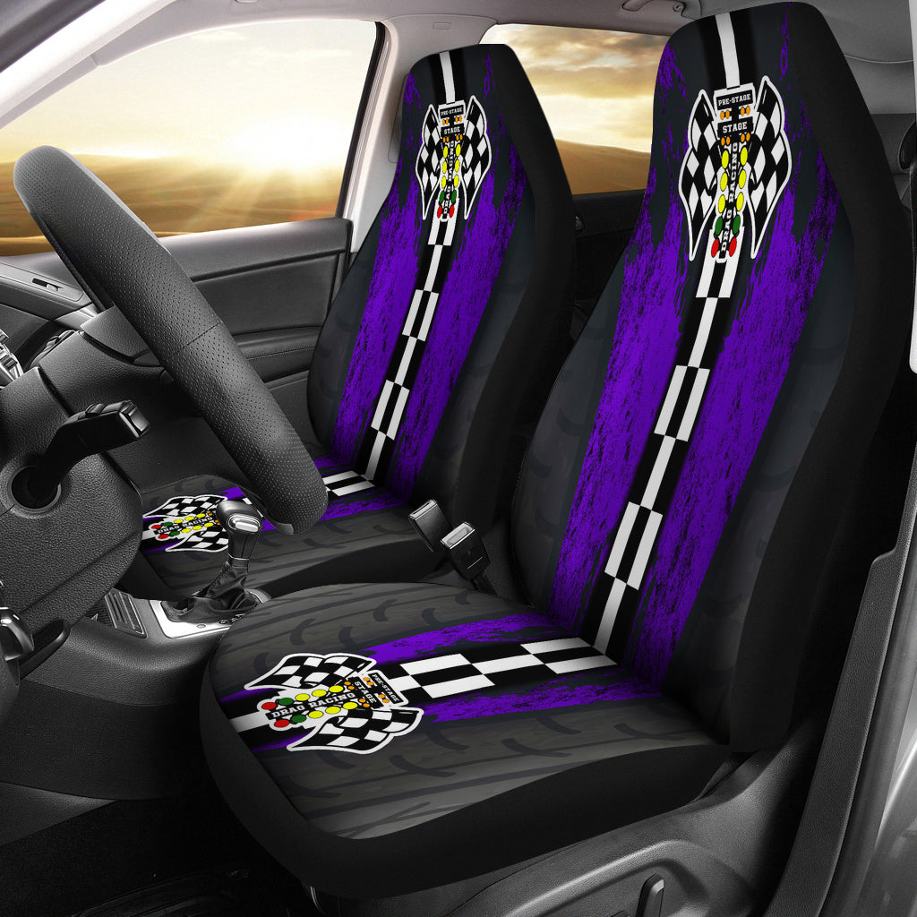 Drag Racing Seat Covers Purple (Set of 2)