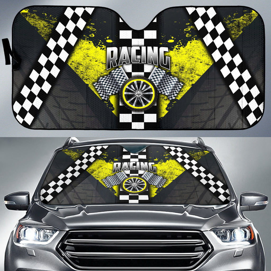 Racing Windshield Sun Shade Yellow