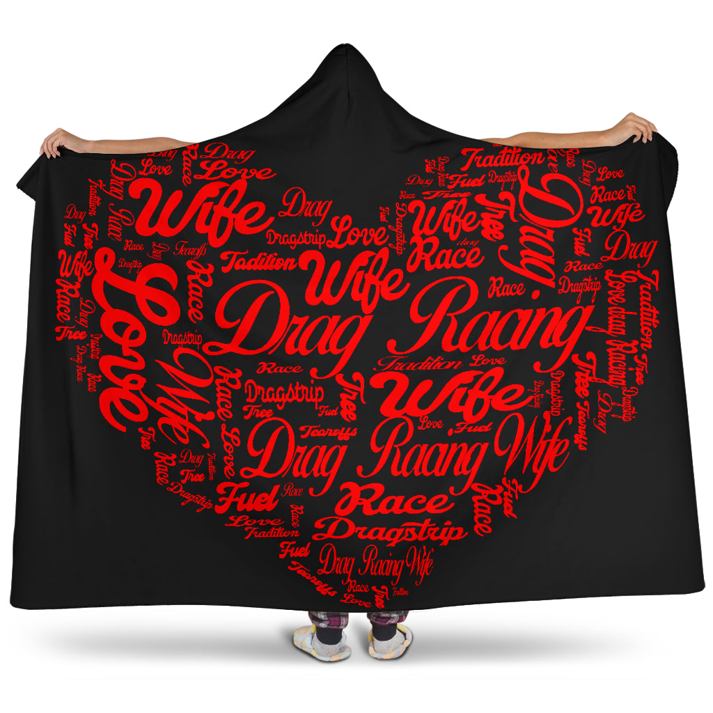 Drag Racing Girlfriend heart hooded blanket