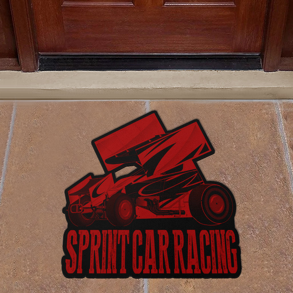 Custom shaped sprint car door mat