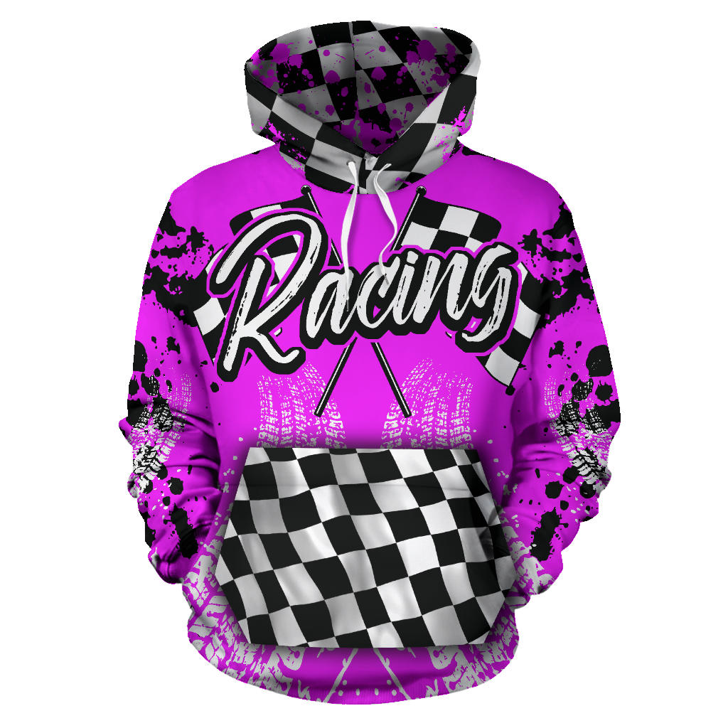 Racing All Over Print Hoodie New Green