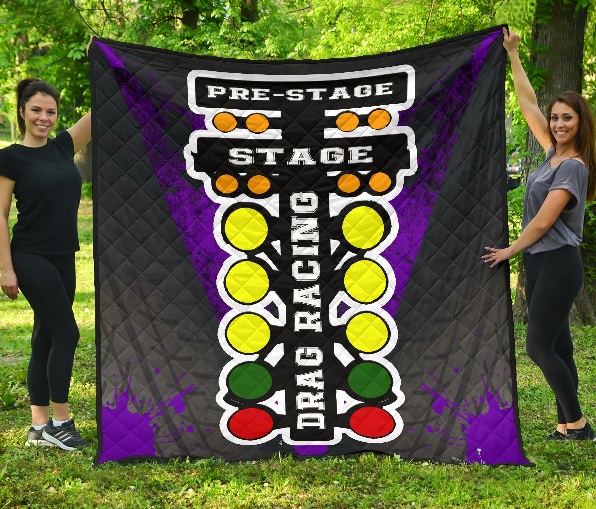 Drag Racing Premium Quilt Purple