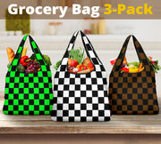 Racing Checkered Grocery Bags